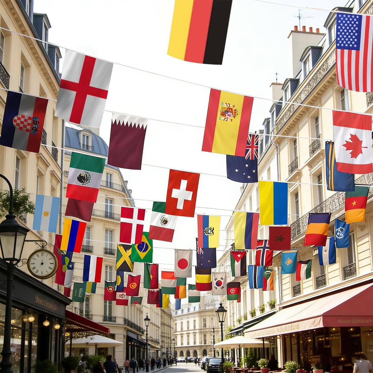 World Cup Bunting 2026, 48 Participating Countries Banner String Flags,World Cup Football 2026 Double Sided Fabric Flags for Bar, Pub,Street, Garden, Sports Event Decoration (20m/65.6ft) — view 4