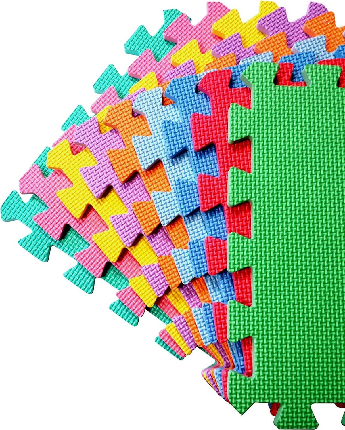 Edz Kidz Interlocking Foam Play Mat Set. Great for Babies, Toddlers or Even exersise (32 x 32cm. 18 Piece Pastel Mats) — view 5