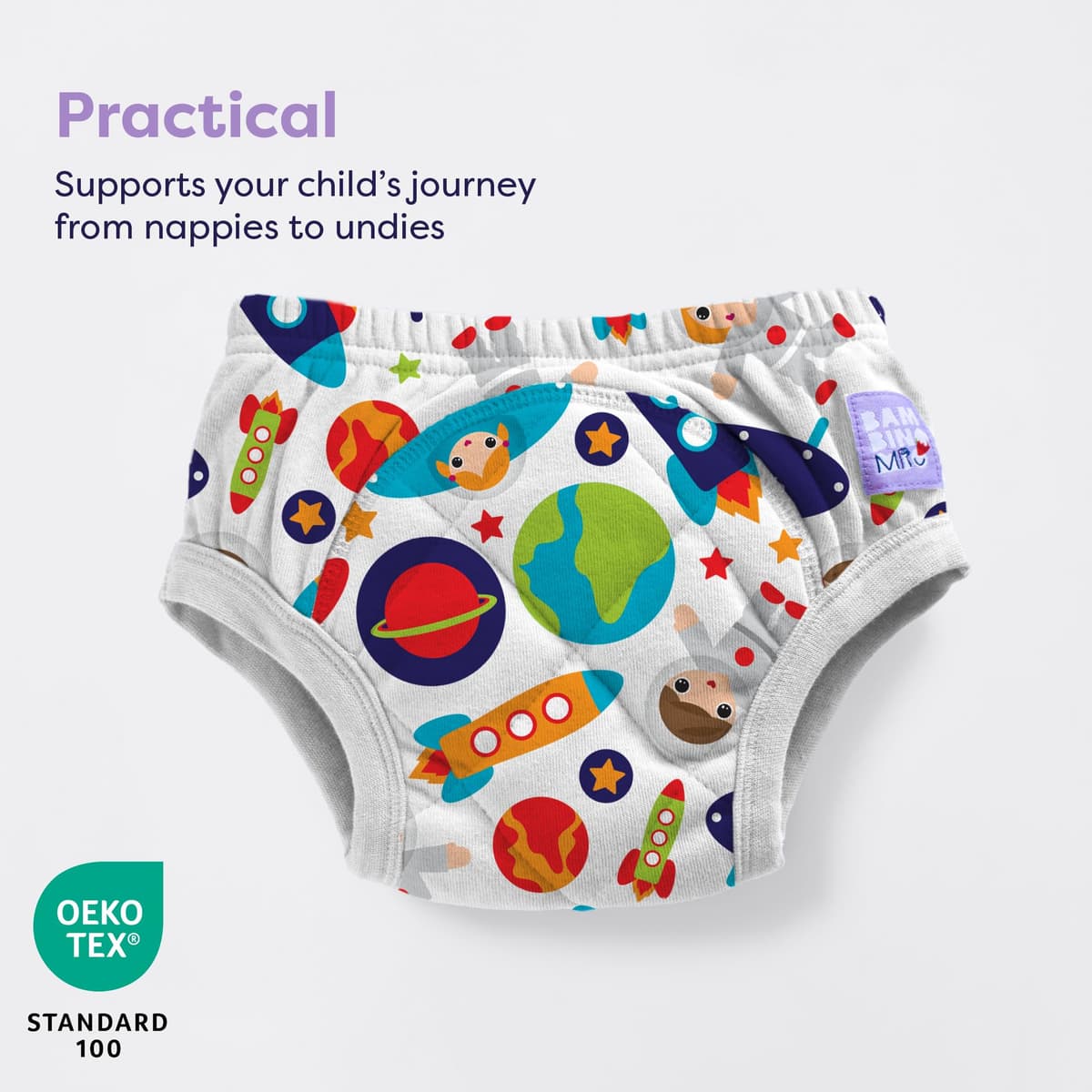 Bambino Mio Training Pants for Toddlers British Brand Award Winning Reusable Cloth Potty Pants Training Underwear, 2-3 Years, Outer Space, Baby and Toddler, Boys and Girls with Cross-Stitch — view 2