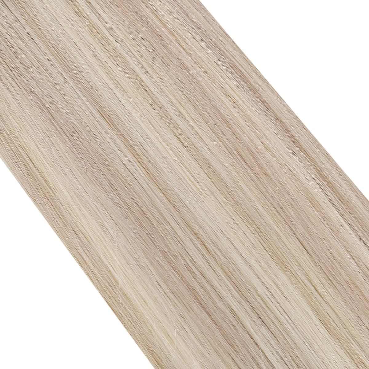 Moresoo Tape in Hair Extensions Human Hair Ash Blonde with Bleach Blonde Tape Hair Extensions Blonde Real Human Hair Extensions Tape-ins 12 Inch 20 Pieces/30g #P18/613 — view 9