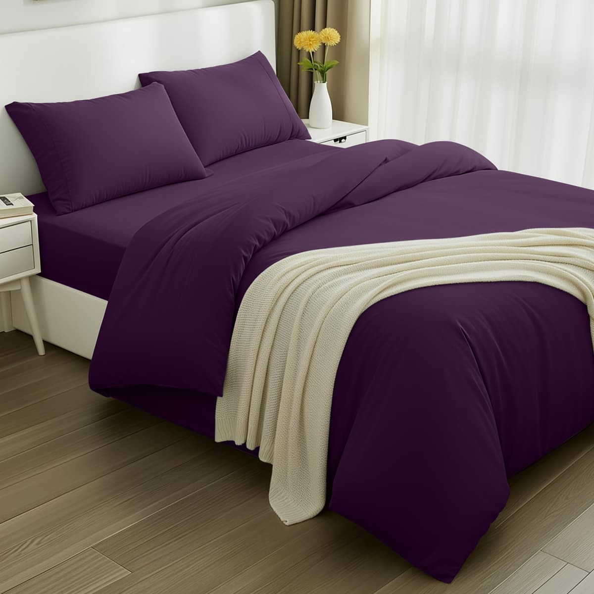 Utopia Bedding 3 Piece Single Bedding Set - Duvet Cover, Fitted Sheet with Pillow case - Soft Brushed Microfiber (Grey) — view 63