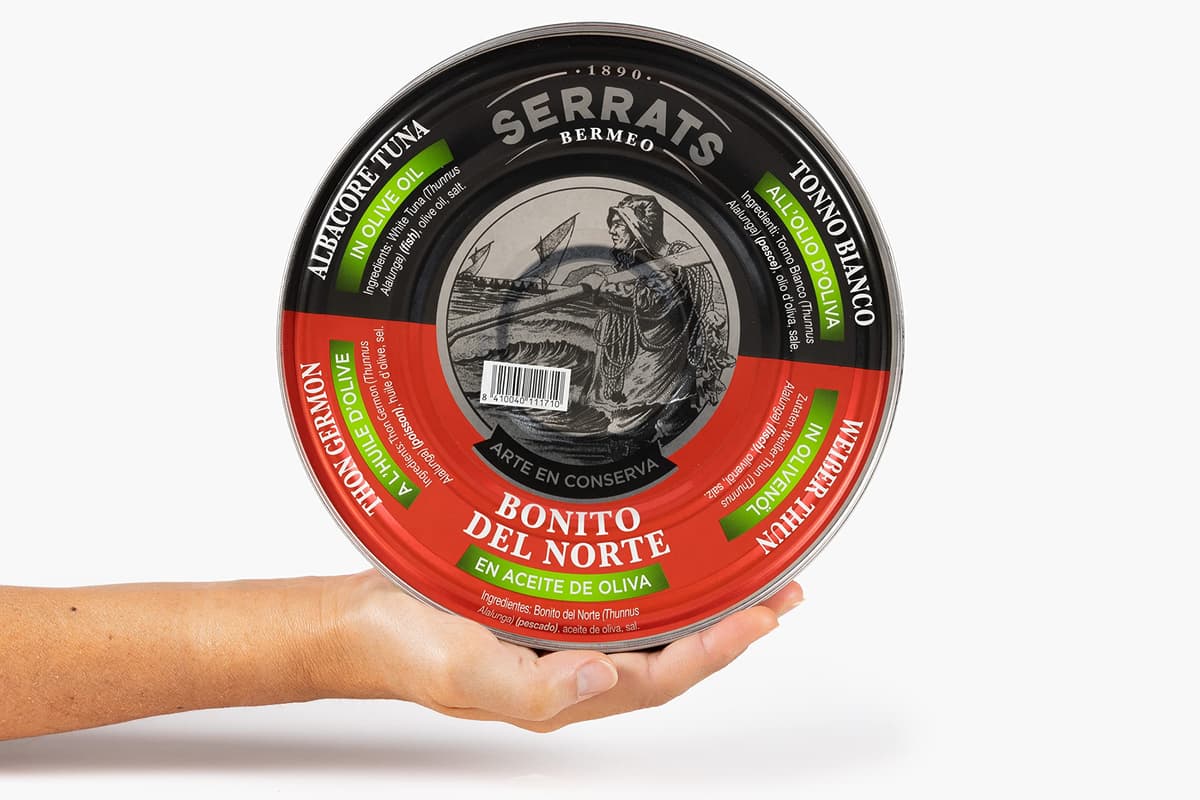 CONSERVAS SERRATS - Bonito del Norte del Cantábrico en Aceite de Oliva - 4 Latas x 1800g (Total: 7200g) - Elaboración Artesanal desde 1890 - Sin Gluten - Rico en Omega 3 – Premium — view 5