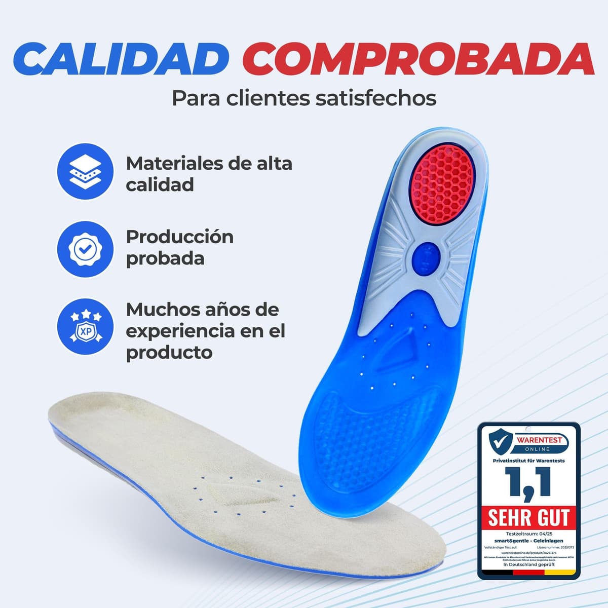 smart&gentle Plantillas gel para calzado deportivo y de trabajo - Transpirables, cómodas y se adaptan perfectamente, plantillas fascitis plantar y otras molestias — view 7
