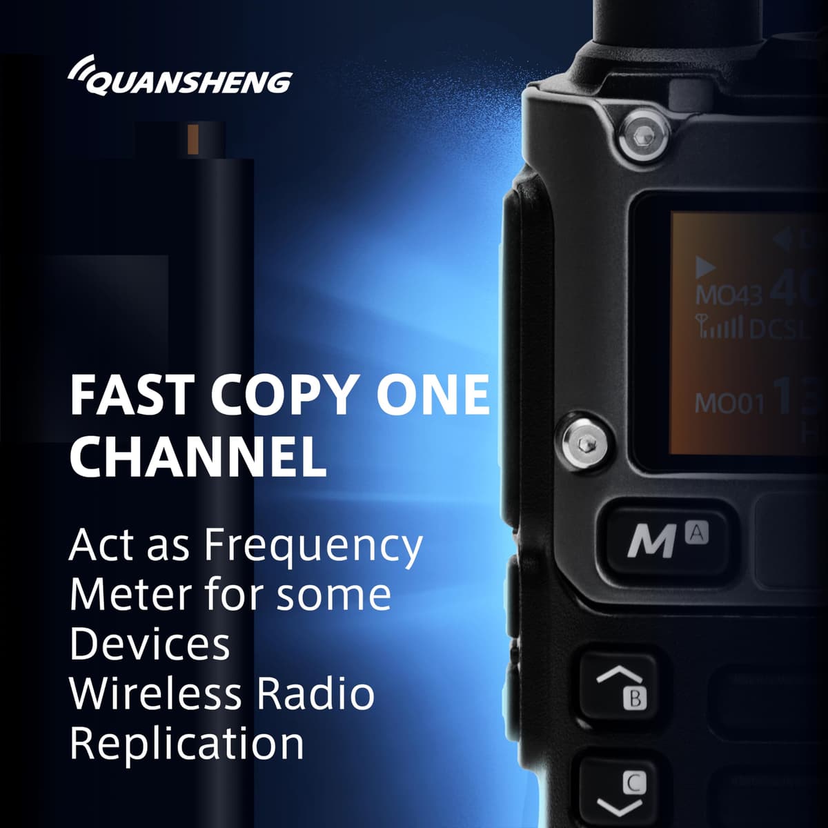 Quansheng UV-K5(8) Orange VHF UHF Portable Walkie Talkie FM NOAA UV-K6 Two-way Radio for Outdoor/Warehousing and logistics/navigation/industrial production (Black, with Radio Holder) — view 3