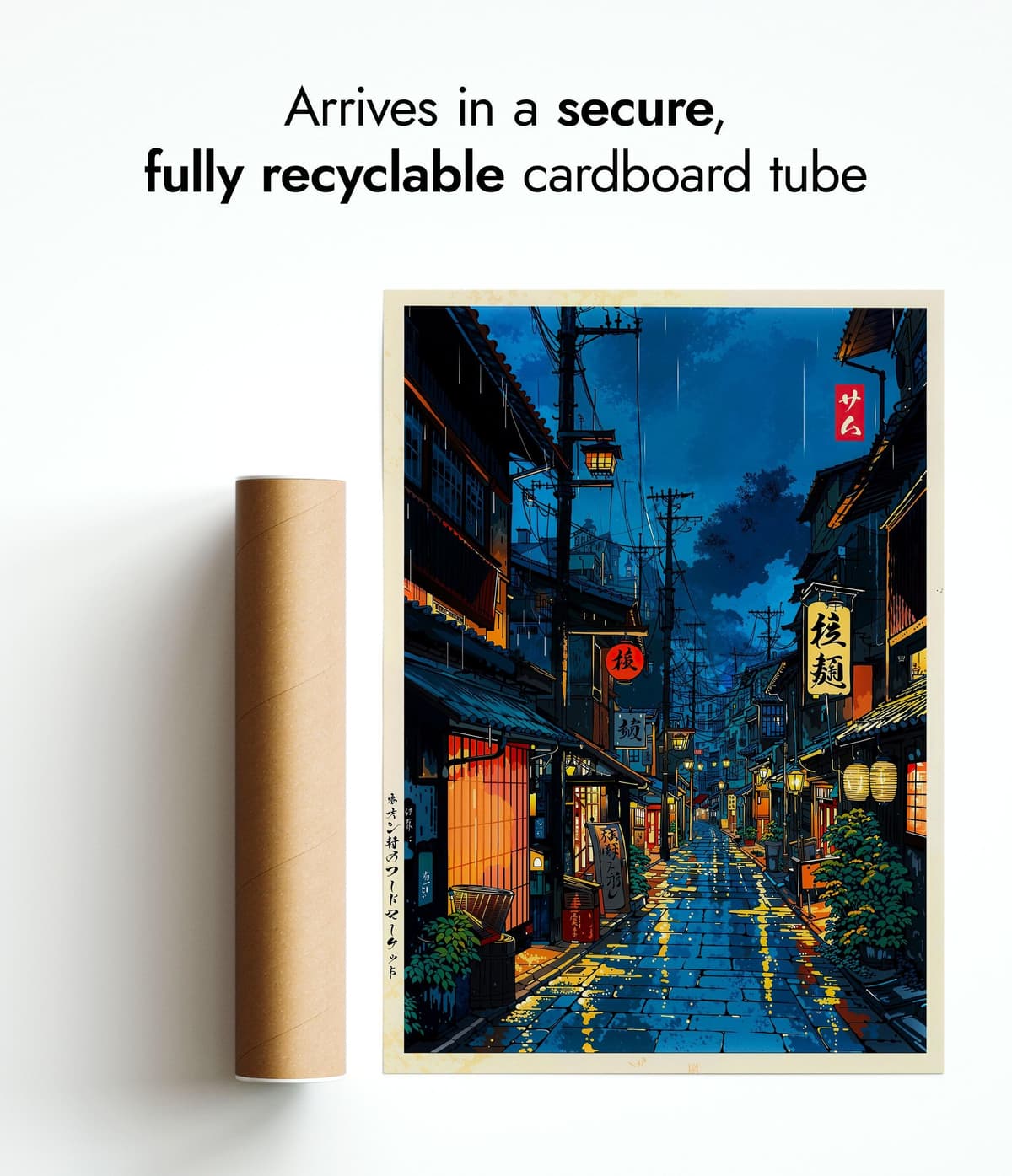 Tokyo Tea House Anime Woodblock Poster Modern Ukiyo-E, Japanese Cartoon Illustration Print, Archival Matte, A4 (Print Only) - 29.7x21cm — view 6