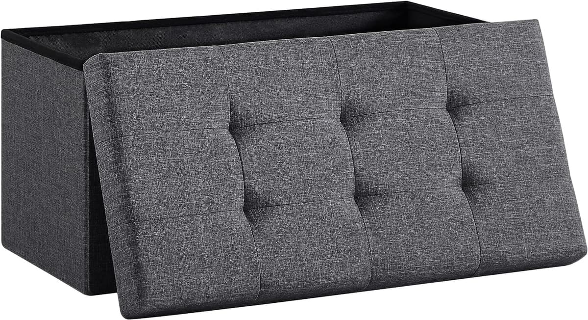 Madera Nieve Banco con Almacenamiento, Banco Acolchado, Taburete, baúl con Capacidad de Carga de hasta 300 kg (Beige, 76x38) — view 9