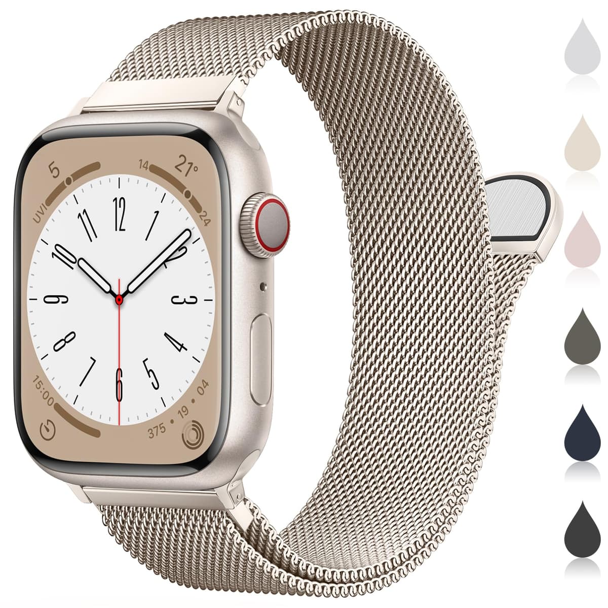 Original Milanese Loop Compatible with Apple Watch Straps 38mm 40mm 41mm 42mm 44mm 45mm 46mm 49mm Women & Men, Magnetic Clasp Adjustable Metal Bands for iWatch Series 11 10 9 8 7 6 5 4 2,Ultra 3,SE 3 — view 12
