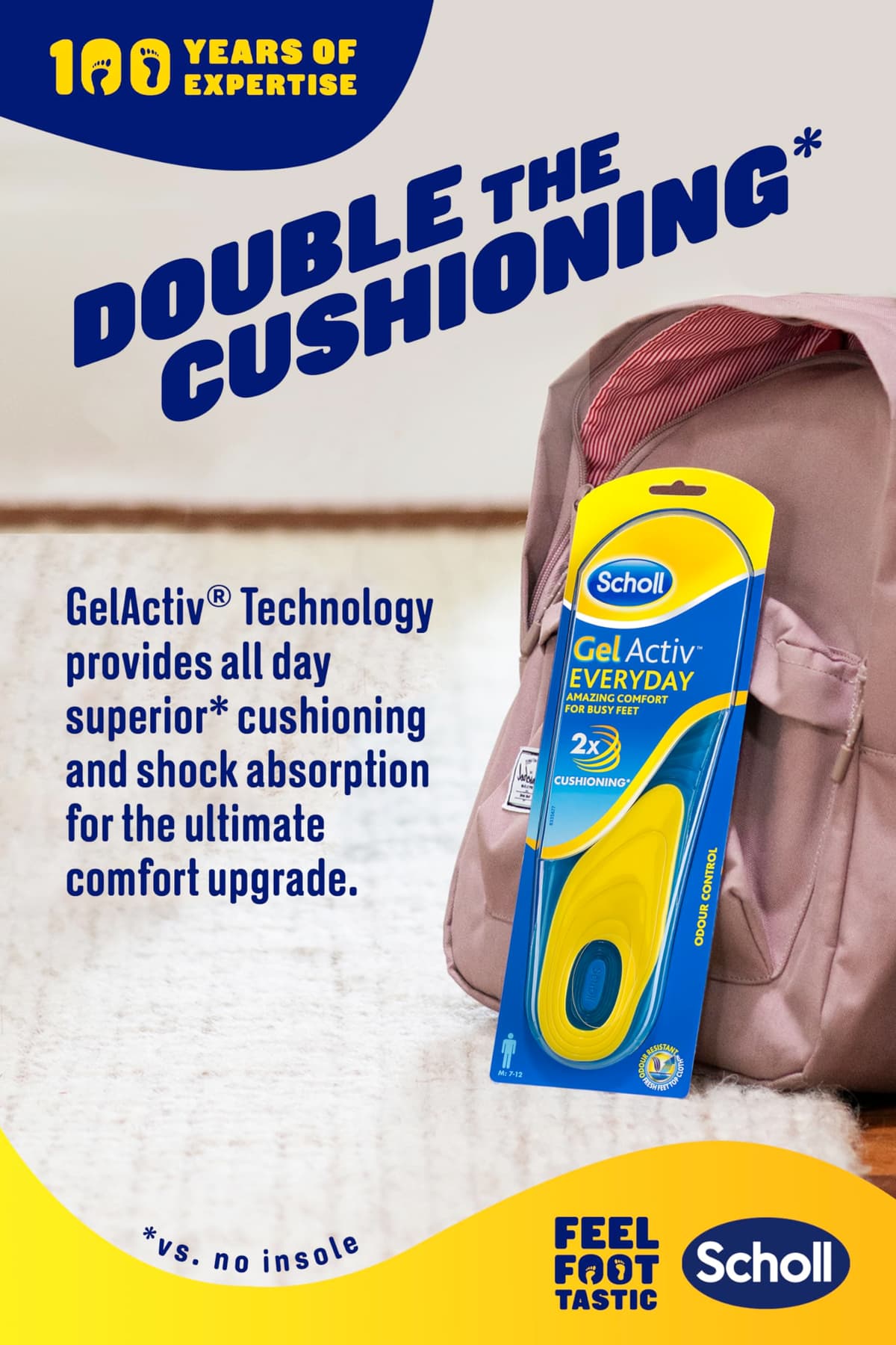 Scholl GelActiv Every Day Insoles for Men - Anti Foot Fatigue Comfort Insoles - Insoles for Walking/Hiking - Trim to Fit Your Walking Boot/Shoes - UK Size 7-12, 1 Pair — view 4
