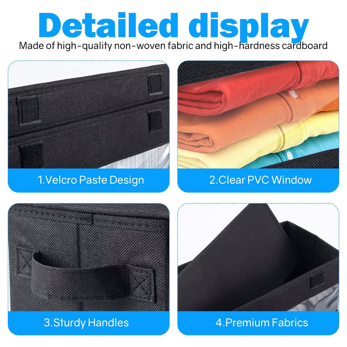 2 Pack CD Storage Boxes, DVD Storage Box with Cover and Window 14.2"x6.3"x5.5" CD Storage Case Holds 30 CDs in Full Jewel Cases 60 CDs in Slim Cases 170 Discs — view 3