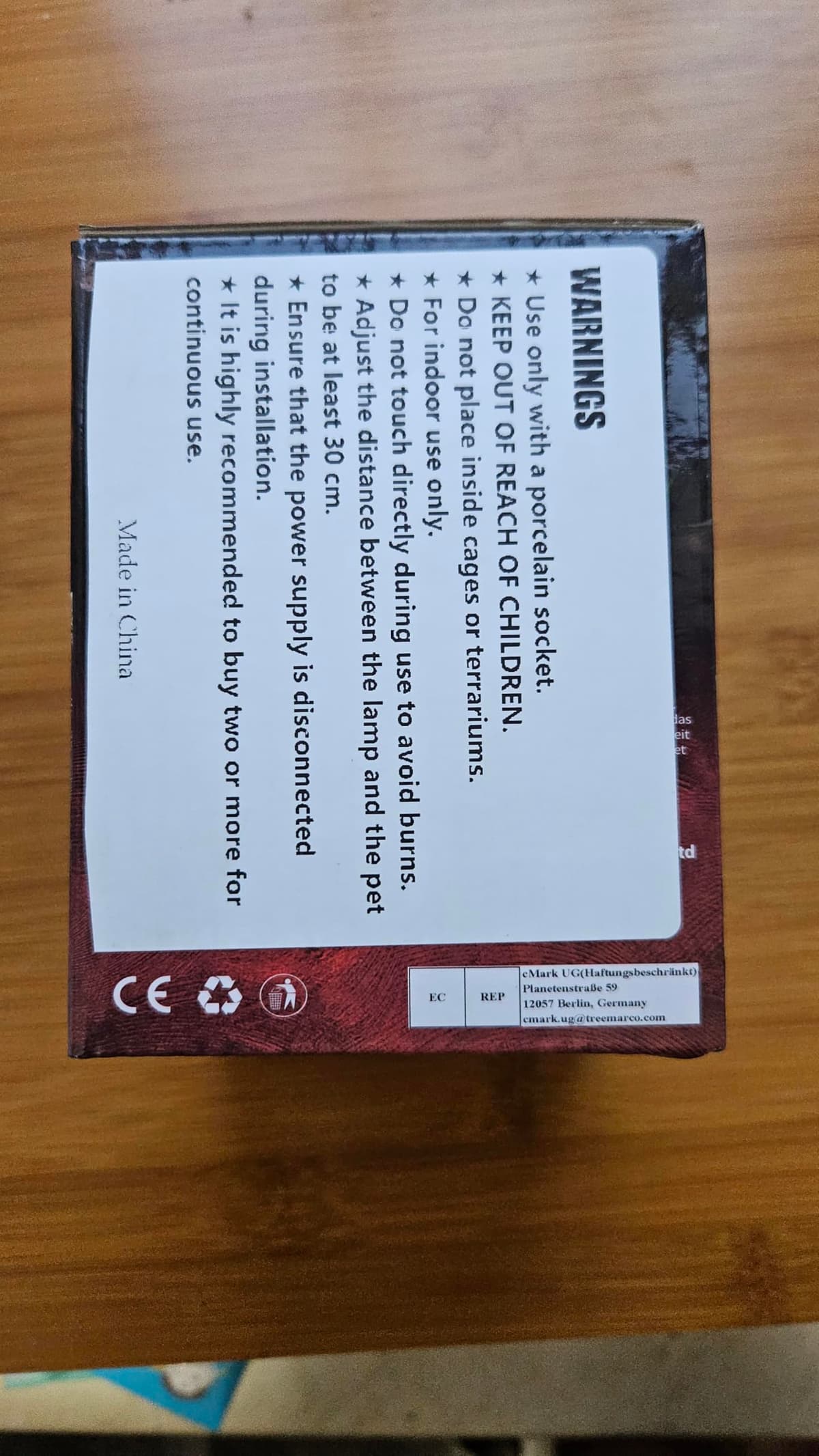 Emisor de Calor Cerámico 200W sin Luz para Reptiles – Lámpara Infrarroja de Calefacción Resistente al Agua para Terrarios, Vivarios, Perros, Gatos y Anfibios — view 3