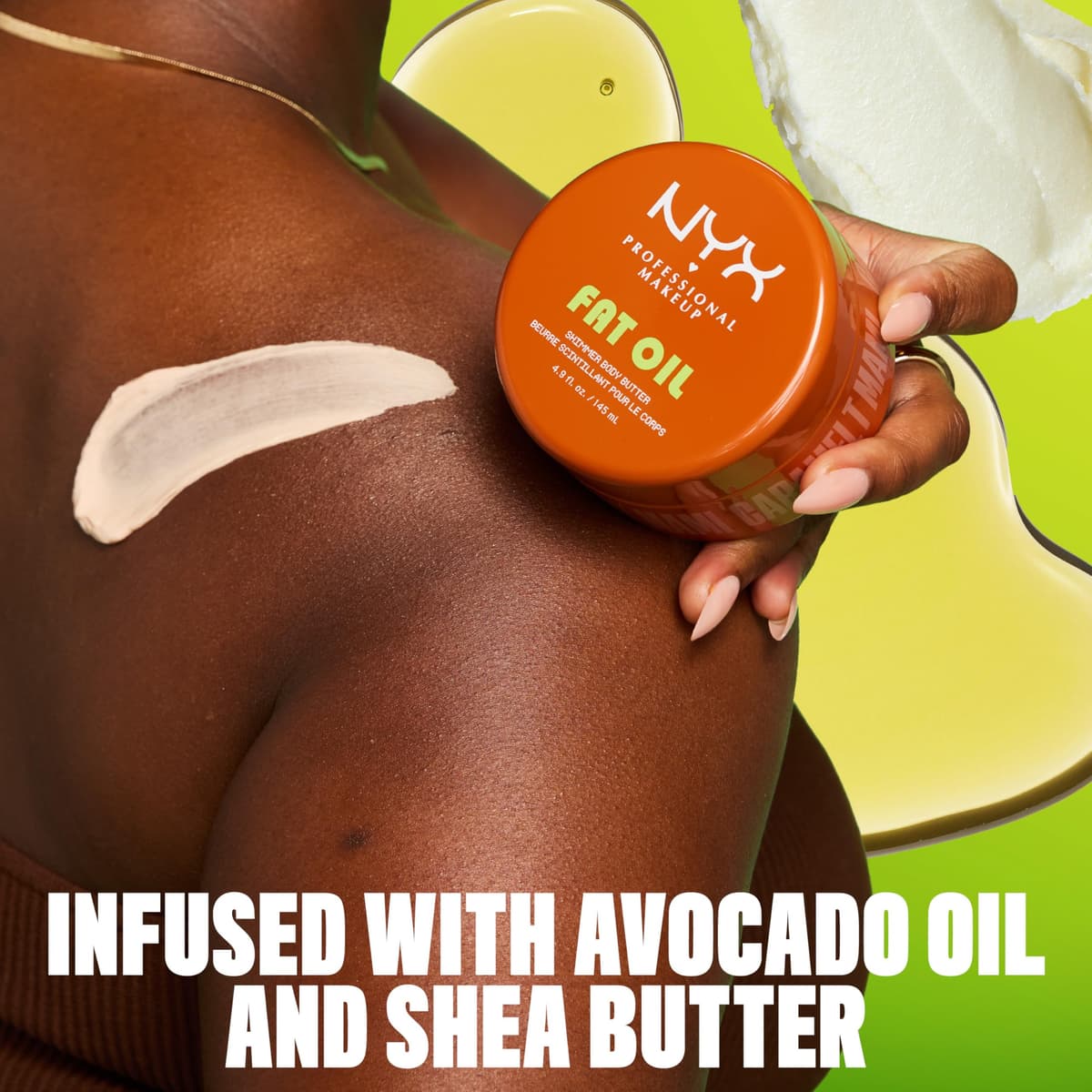 NYX Body Butter, Fat Oil Whipped Body Moisturiser - Caramelt Mami, Golden Warm Glow Finish, 24hr Hydration with Shea Butter & Avocado Oil, Fast Absorbing, Vegan — view 5