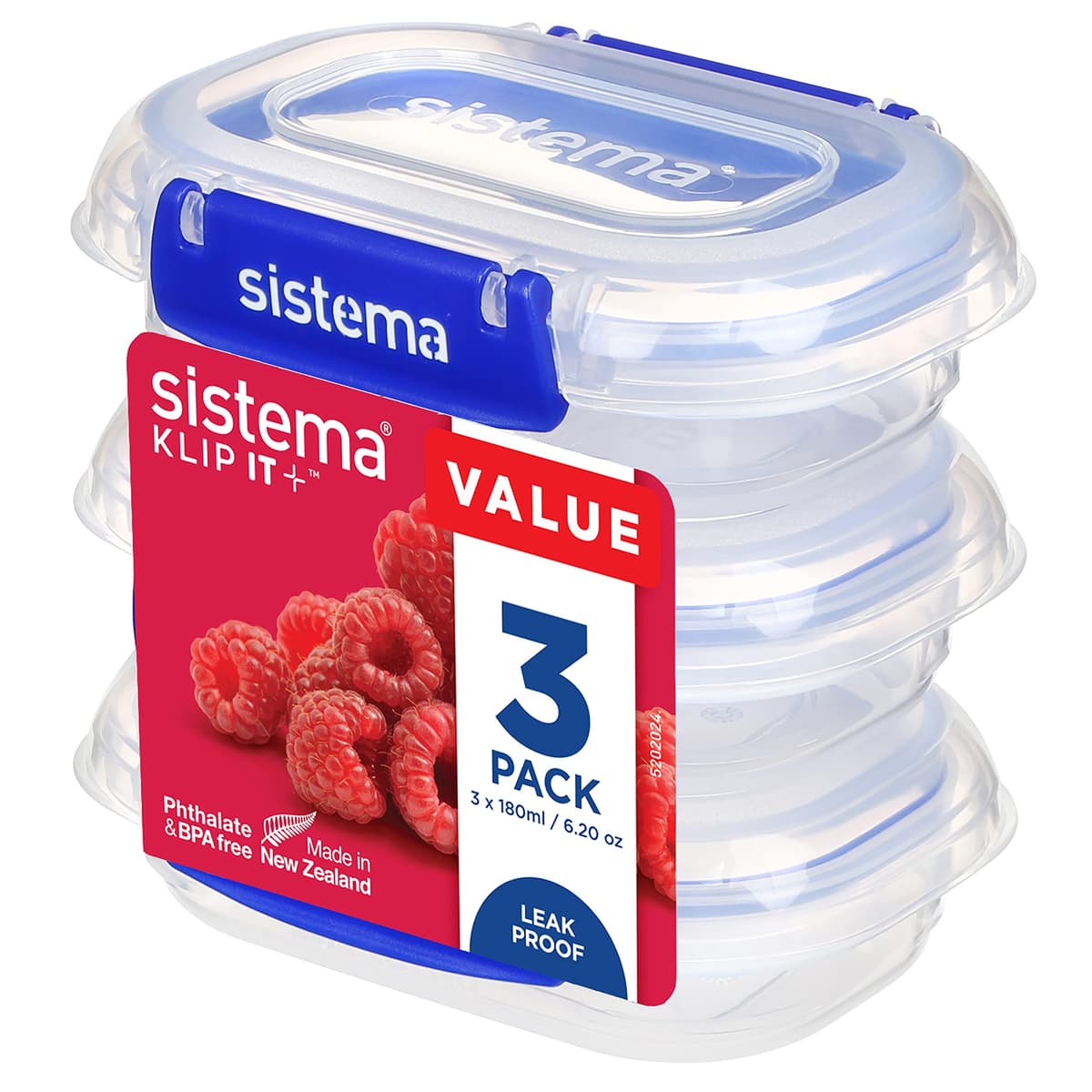 Sistema KLIP IT PLUS Leakproof Food Storage Containers | 2.2 L | AirtightStackable & Nestable Meal Prep Containers with Lids | School Lunch Boxes | 3 Count — view 11