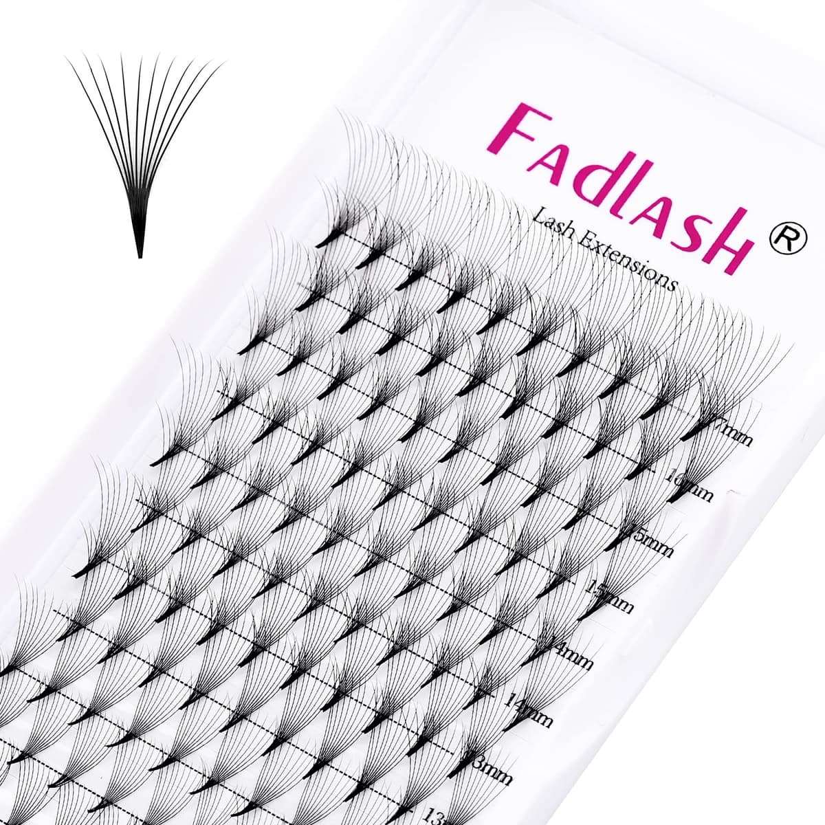 Russian Volume Lashes 16D 0.07 C Curl Mix Tray - Premade Fan Lashes (8-14mm) — view 30