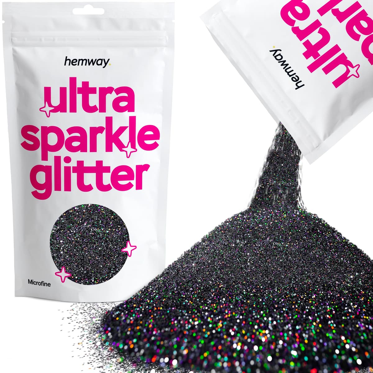 Hemway Ultra Sparkle Glitter Baby Pink Iridescent 100g Fine | Glitter for Arts & Craft, Makeup, Nail Art, Crafting, Card Making, Sparkle Decoration — view 85