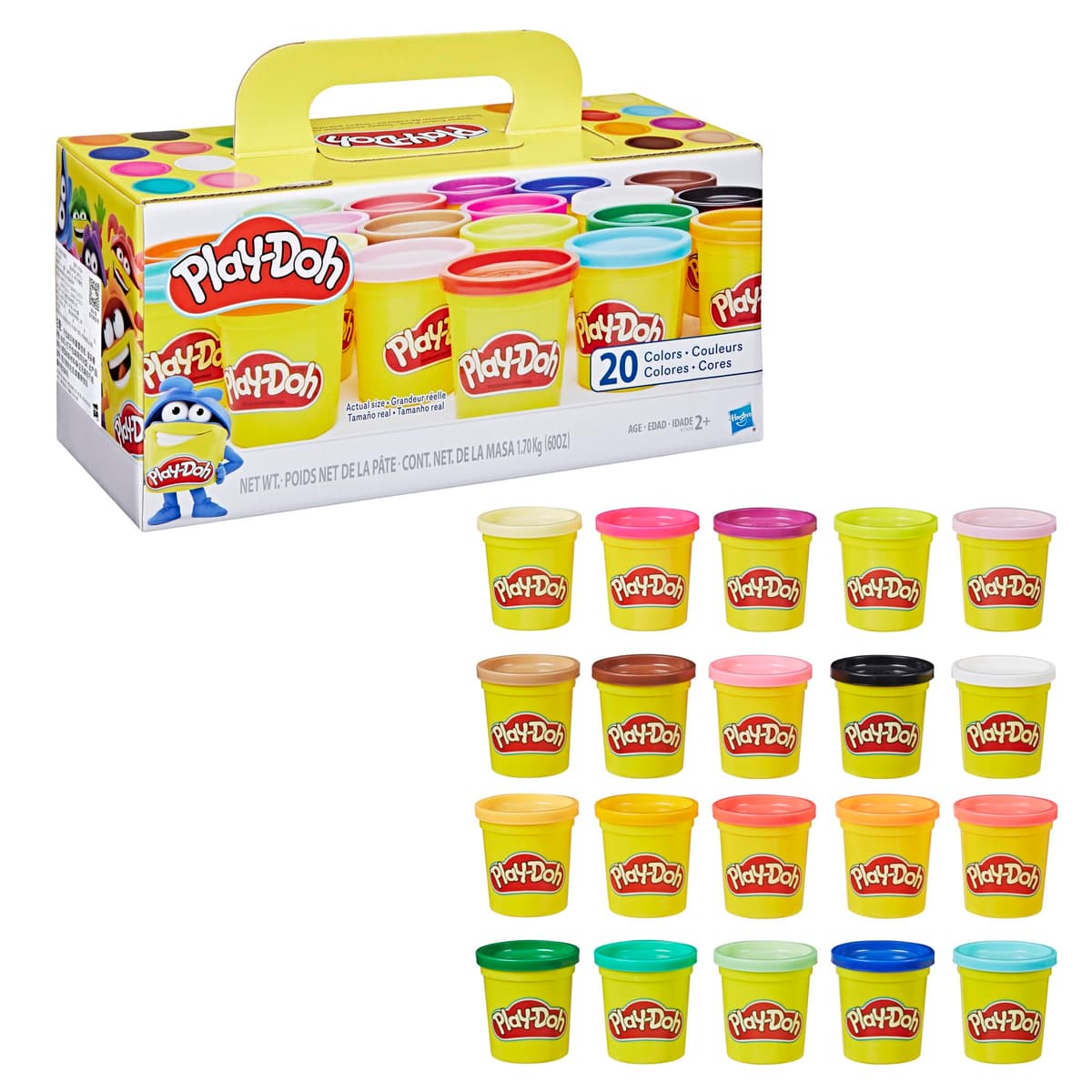 Play-Doh Pack de 20 Botes de Plastilina No Tóxica, Surtido de Colores, Manualidades y Actividades Creativas, Niños y Niñas de 2 Años o Más — view 2