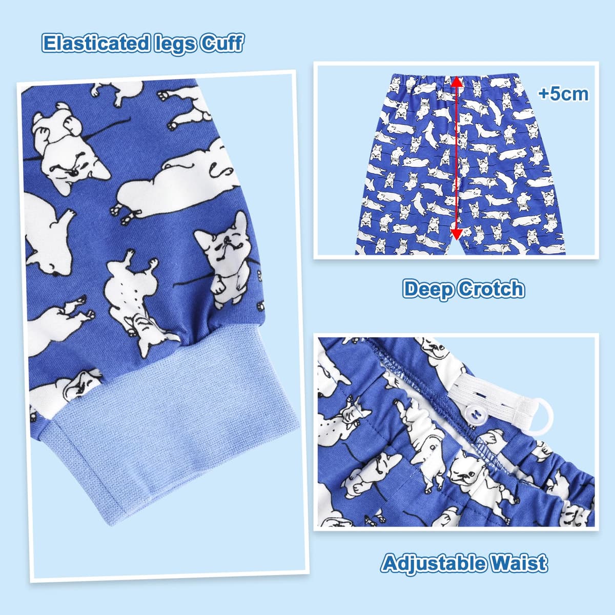FLYISH DIRECT Potty Training Pants, 2 Pairs Absorbent Diaper Pants, Leak-Proof Reusable Training Pants Boys, 100% Cotton, Breathable Potty Trouser for Kids, 5-7 Years, Dinosaur & Dog — view 5
