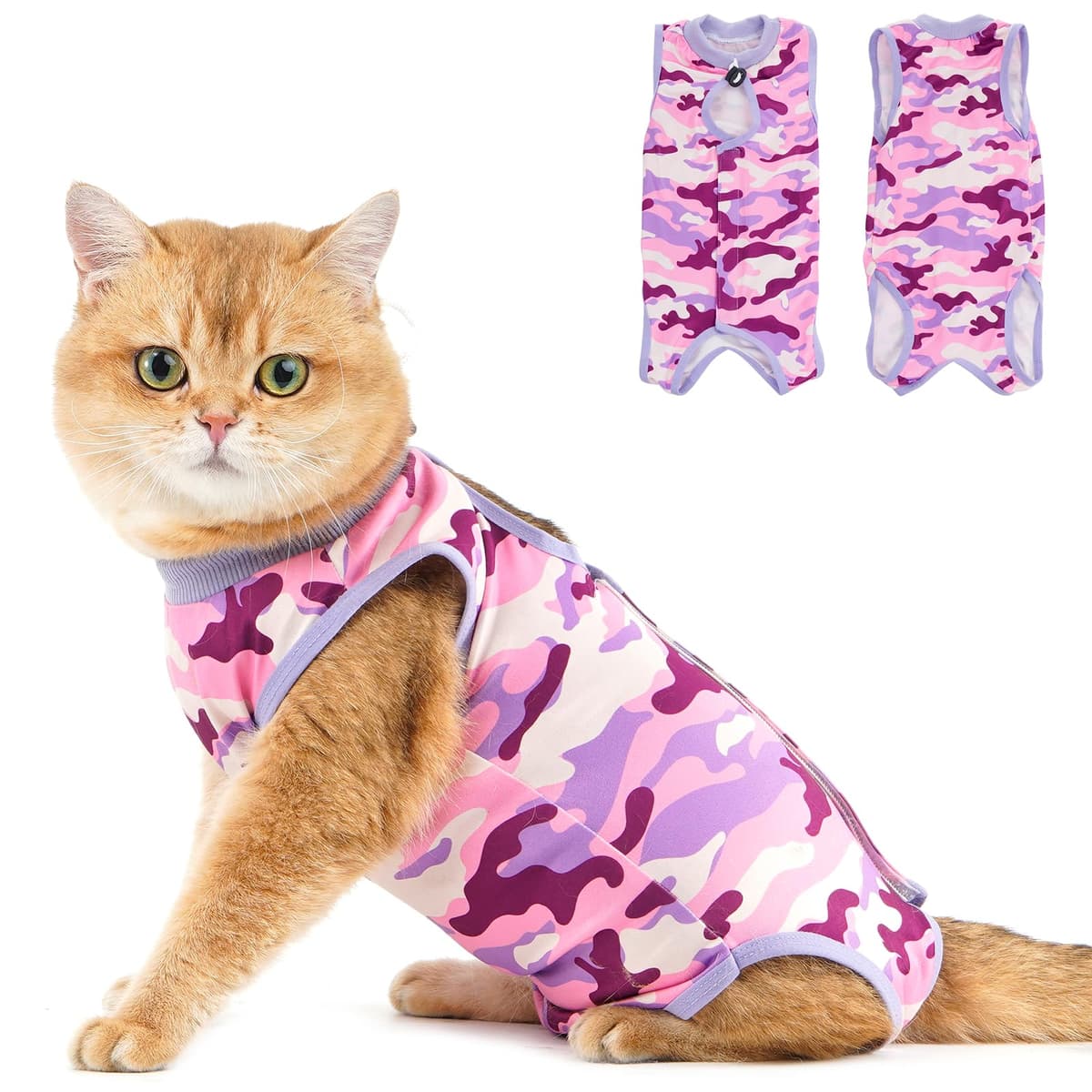 Avont Traje de Recuperación para Gatas Esterilizadas, Ropa Postoperatoria Protectora Antilamido, Chaleco para Cirugía y Heridas Abdominales (Gris Oscuro,L) — view 12
