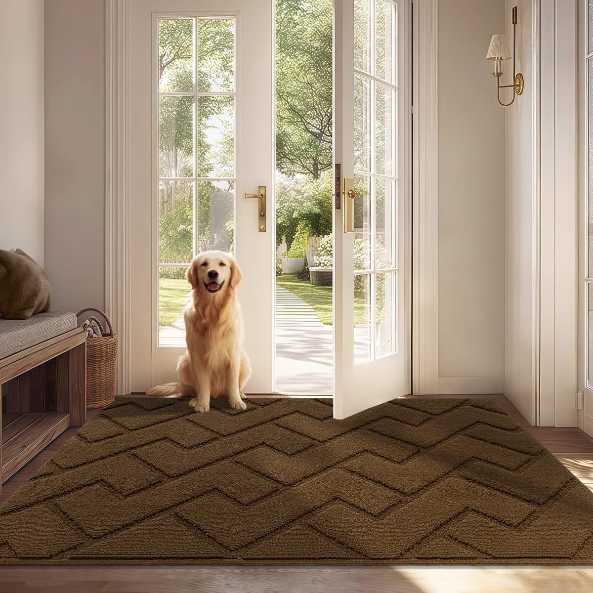 Biscpro Door Mats Indoor,Dirt Trapper Mat Absorbent Non-Slip Low Profile Doormat for Entrance,Inside, Kitchen,Front Door Mat Washable for Pets and Dogs— 50x80cm,Grey — view 80