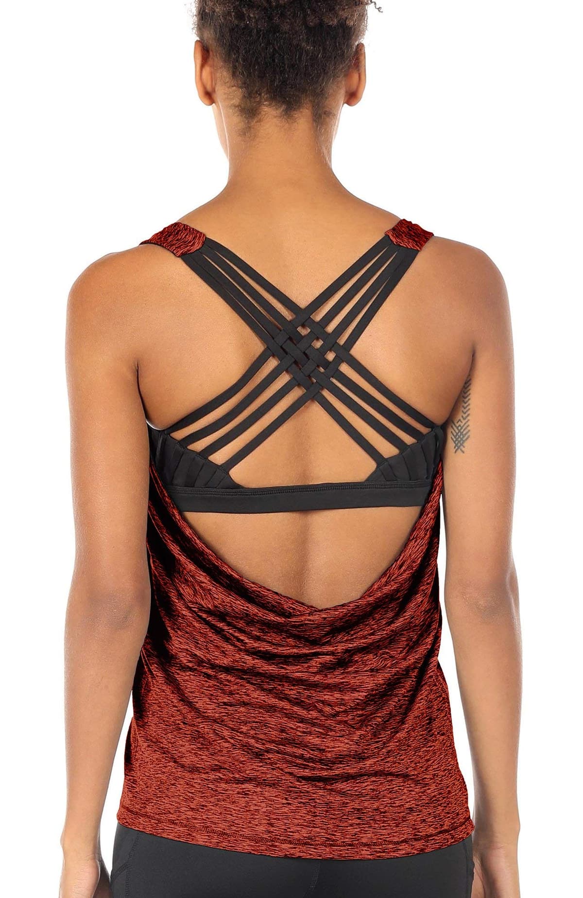 icyzone Camisetas de Yoga para Mujer con Brasier Integrado para Entrenamiento, Gimnasio, Chaleco Deportivo — view 19