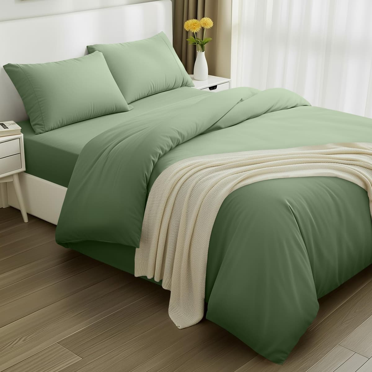 Utopia Bedding 3 Piece Single Bedding Set - Duvet Cover, Fitted Sheet with Pillow case - Soft Brushed Microfiber (Grey) — view 31