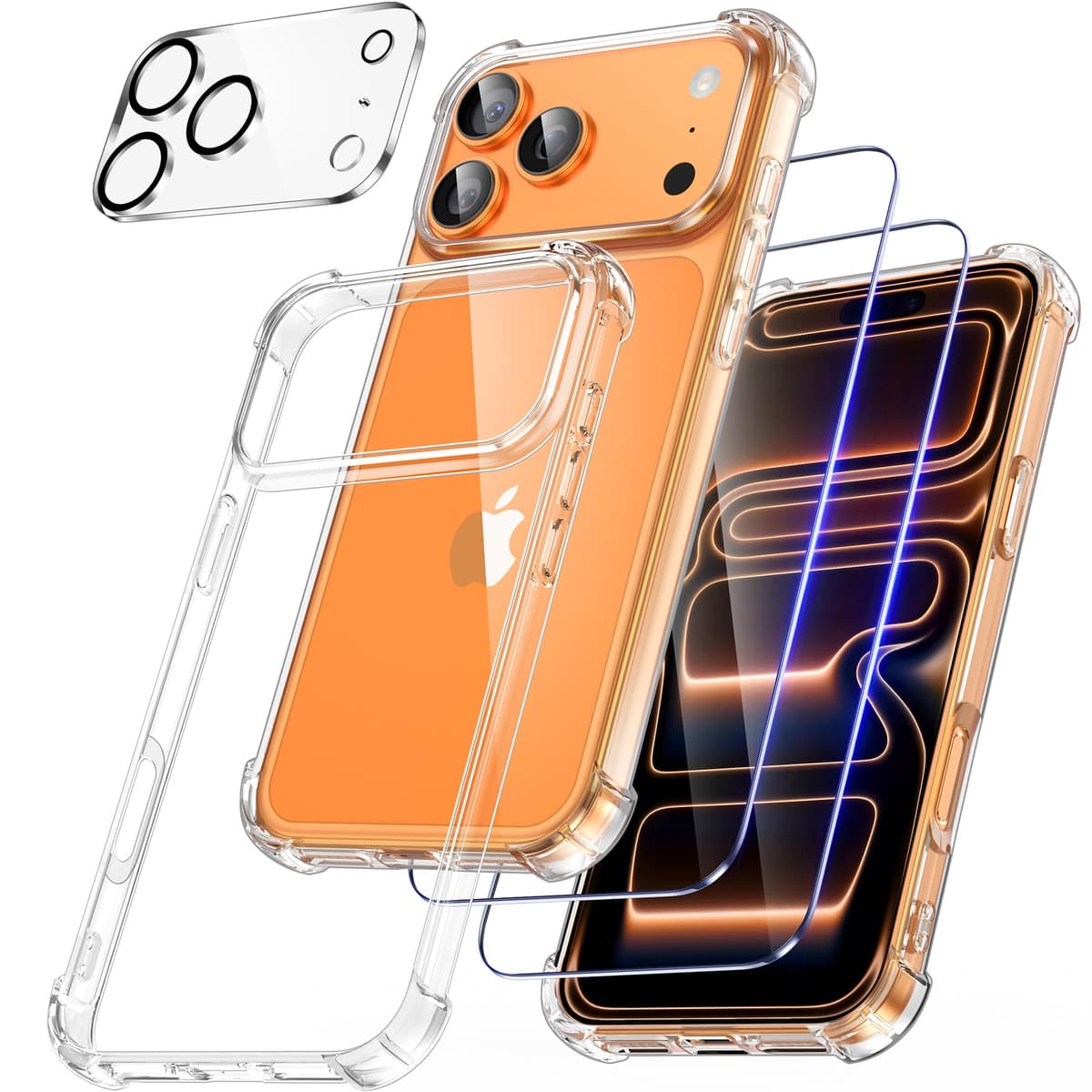 FLLAO 4 en 1 Funda para iPhone 15 con 2 Protector Pantalla y 1 Protector Lente Cámara, [Almohadilla de Aire integrada] Antigolpes Antiarañazos Carcasa 6,1 Pulgadas, Transparente — view 106