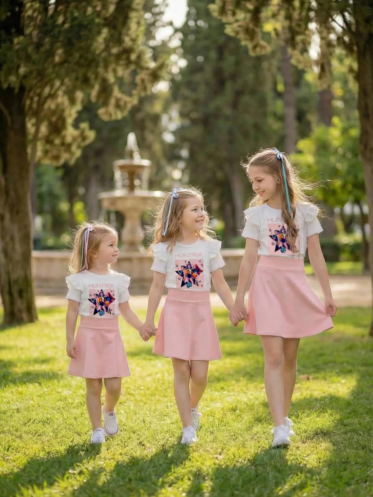 Vestido Niña K-Pop, con Estampado Idol. Moda Anime Infantil. Vestido de Manga Corta con Volantes y Falda Acampanada. Moda Casual de Verano para Niñas de 2 a 12 Años. — view 7