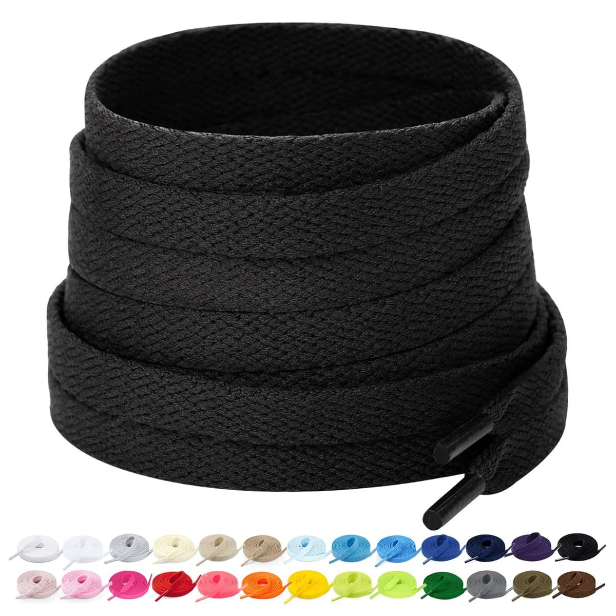 Stepace 2 Pares Cordones Planos,8mm de Ancho,Cordones Reemplazo para Zapatillas,Zapatos
