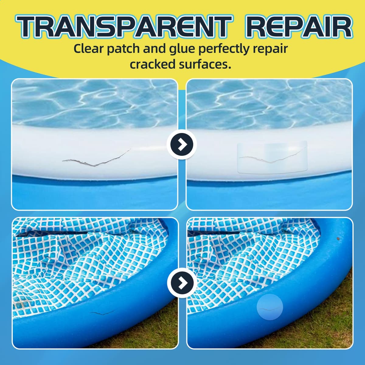Hot Tub Repair Kit, Paddling Pool Repair Kit Waterproof, for Inflatables, Air Bed, Bouncy Castle, Boat Kayak, Swimming Pool,Tent (60ml) — view 3