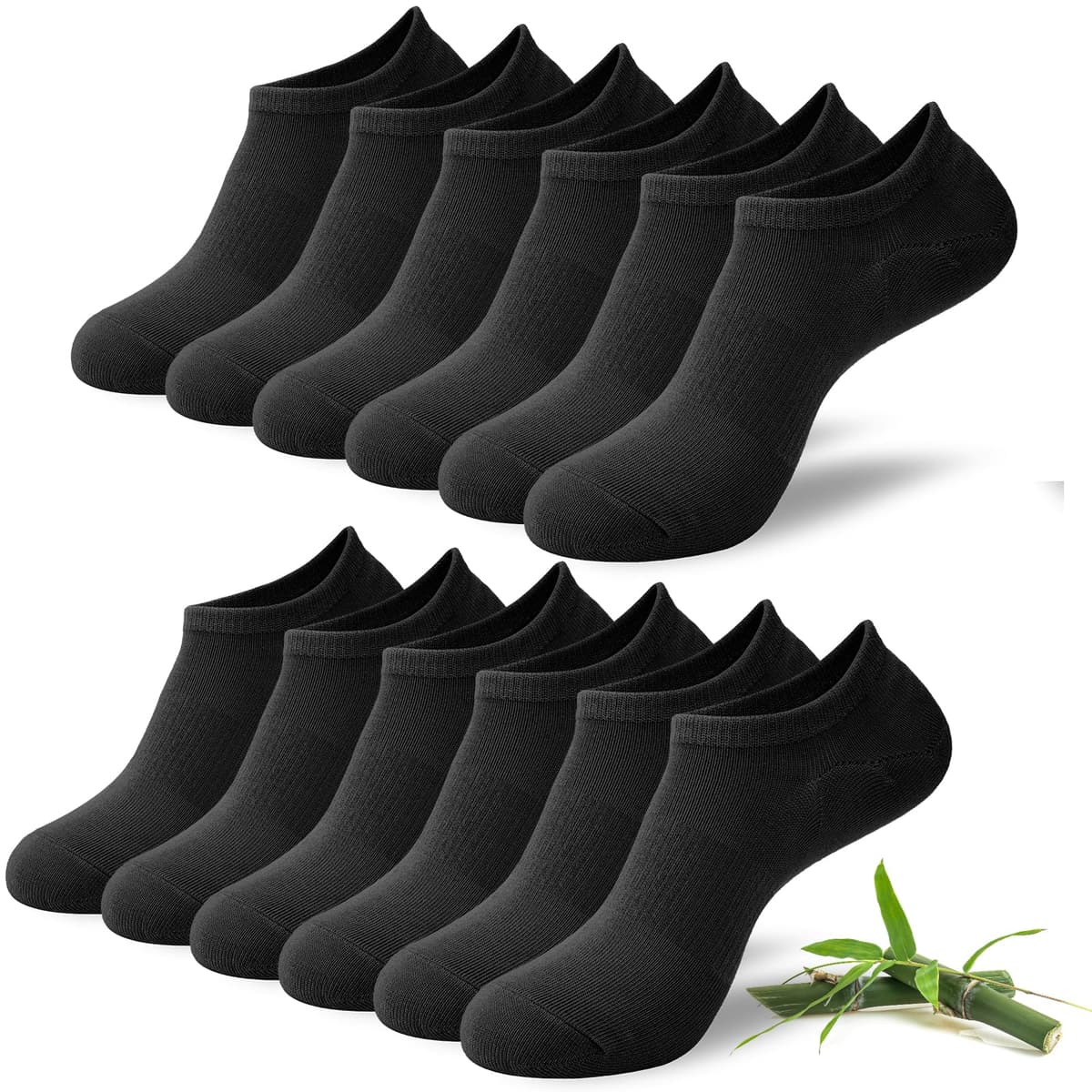 Niofind Bamboo Trainer Socks for Womens and Mens, No Show Ankle Socks Low Cut Invisible Non Slip Liner Socks Multipack Casual Footies for Sneaker Loafers and Boat Shoes — view 14