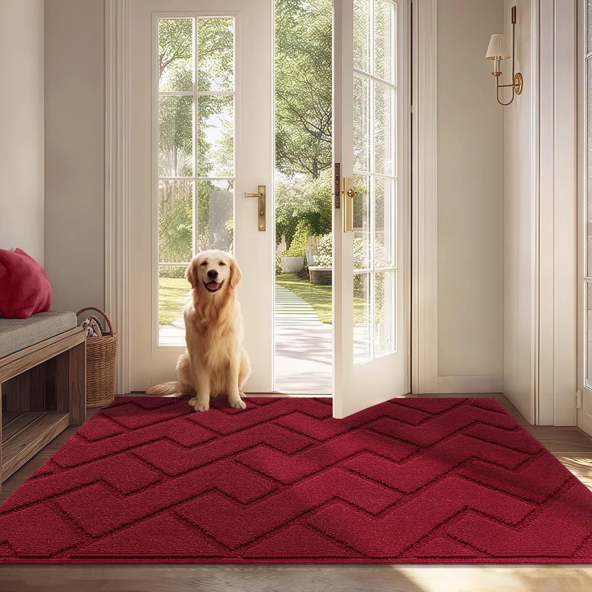 Biscpro Door Mats Indoor,Dirt Trapper Mat Absorbent Non-Slip Low Profile Doormat for Entrance,Inside, Kitchen,Front Door Mat Washable for Pets and Dogs— 50x80cm,Grey — view 76