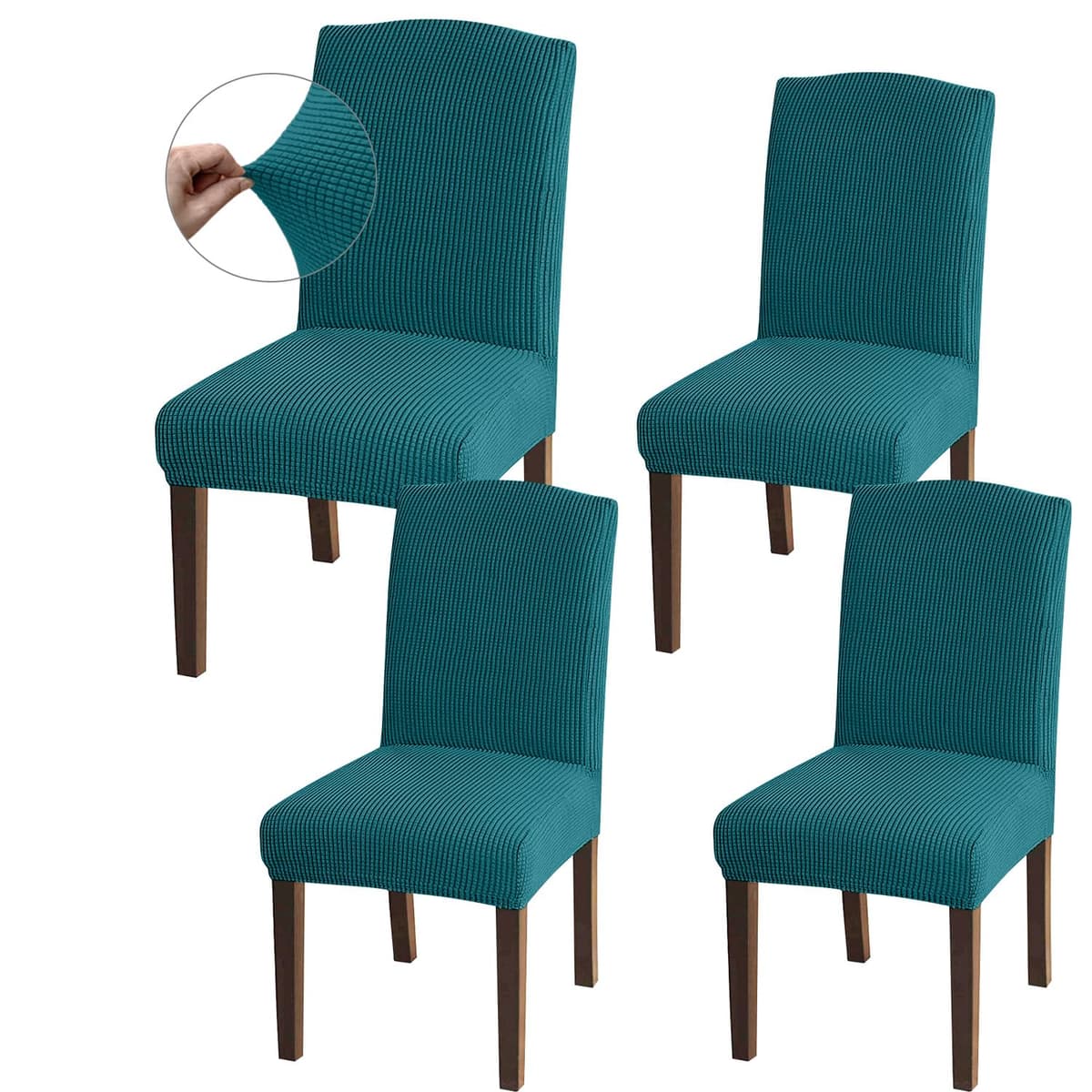 Granbest High Stretch Dining Chair Slipcovers, Universal Fit Jacquard Parson Dining Chair Covers, Removable Chair Protectors for Dining Room, Kitchen, Restaurant and Hotel (Set of 4, Grey) — view 23