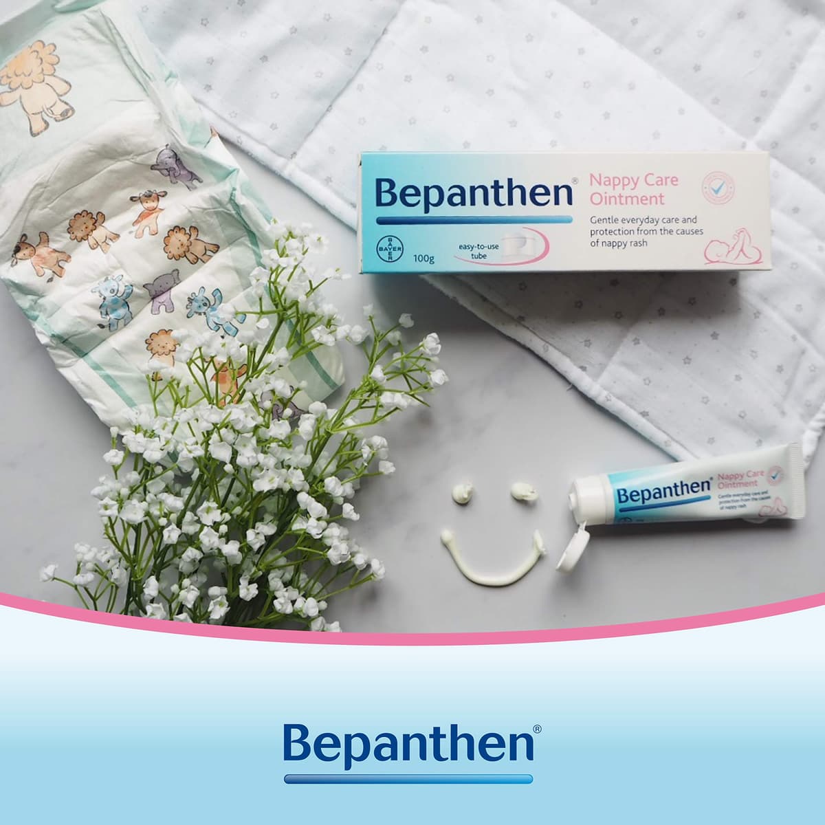 Bepanthen Nappy Care Ointment | Nappy Cream with Provitamin B5 | Suitable for Newborns Skin, 100 g (Packing May Vary). — view 11