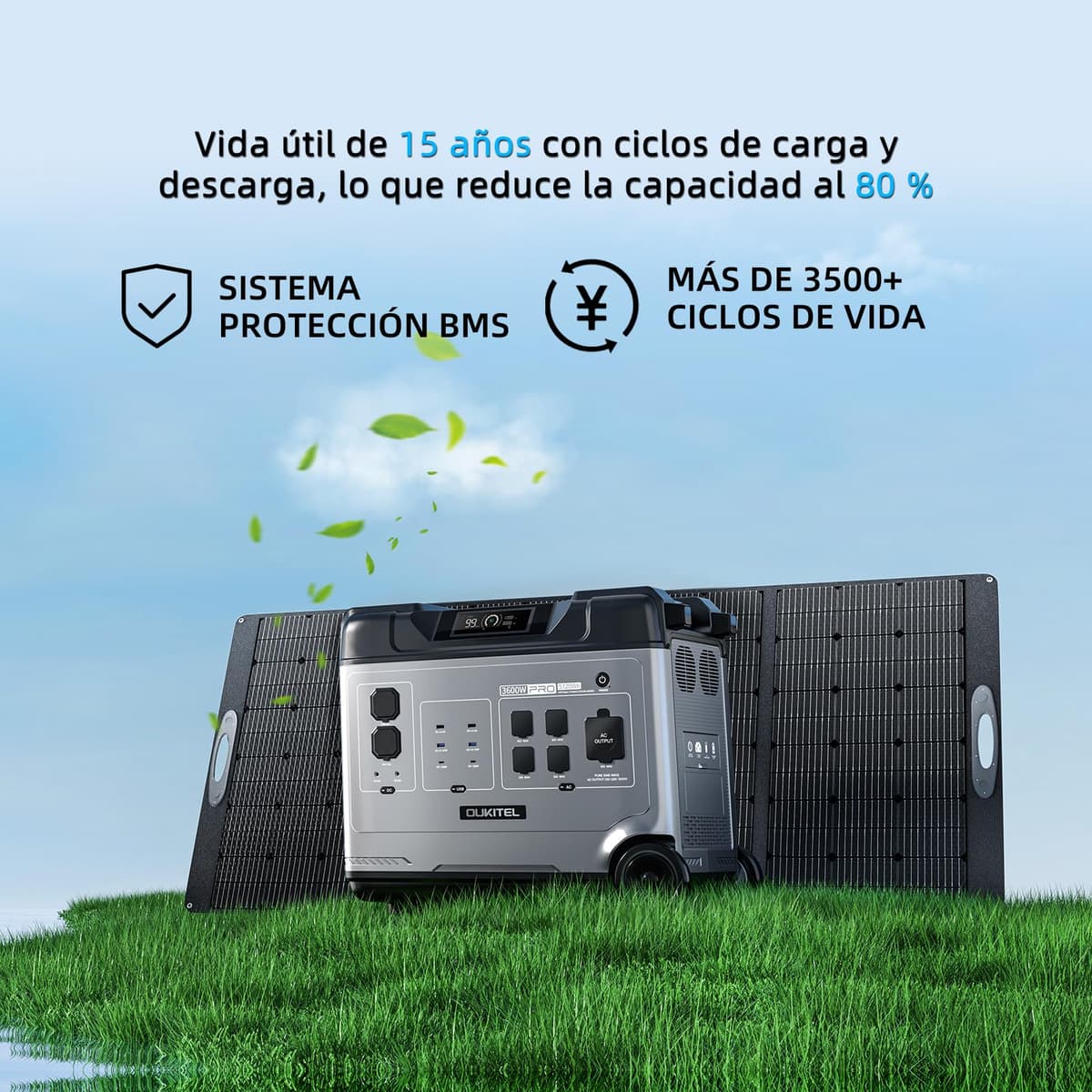 OUKITEL P5000 Pro Estacion de Energia Portatil 4000w, 5120Wh Generador Electrico Solar con Aplicación, Batería LiFePO4, 15 Puertos, Portable Power Station para Camping, Viajes, Emergencia — view 4