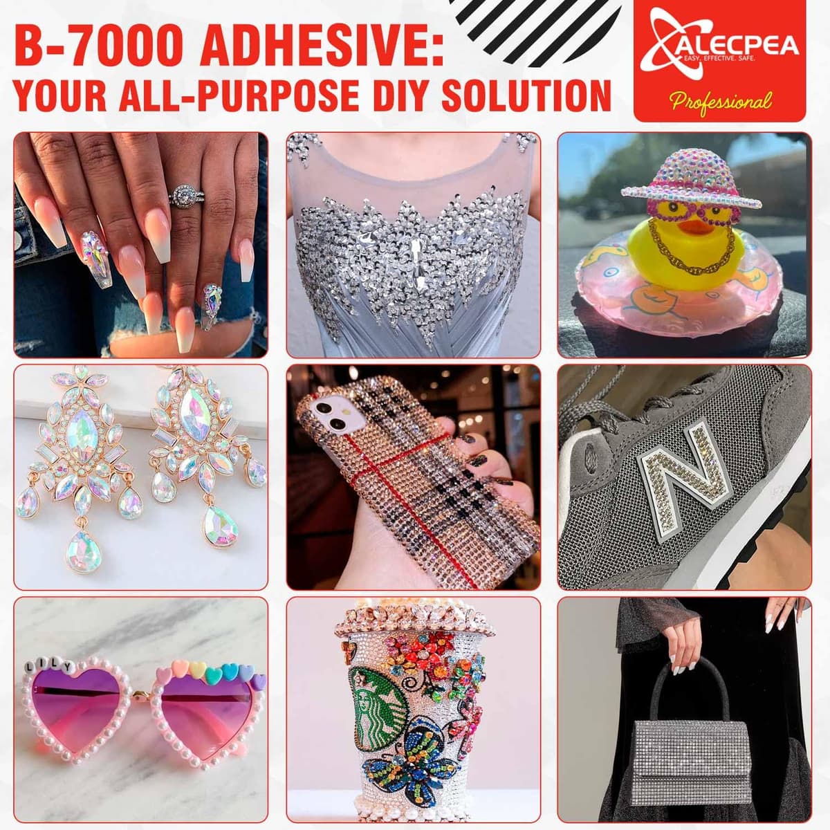 B-7000 Craft Glue for Jewelry Making - 15ml/0.5oz (2 Pack) - Multi-Function B-7000 Super Adhesive Glues Liquid Fusion Glue for Rhinestones Crafts, Clothes Shoes, Fabric, Jewelry Making, Cell Phones — view 5