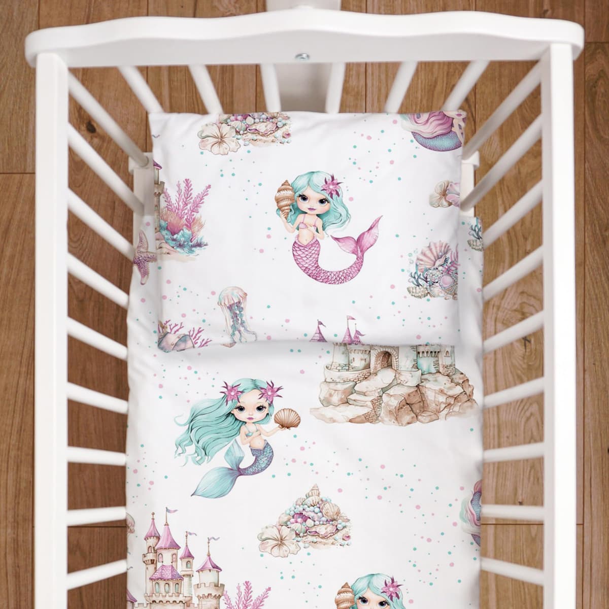 Baby Comfort 4 Piece Duvet Pillow Duvet Cover Pillowcase 80x70 cm Bedding Set 12M+ (Ladders Pink) — view 26