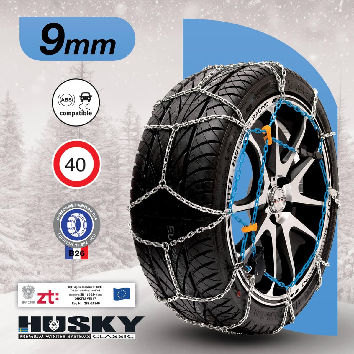 S SUMEX BZCH110 Butzi Cadenas de Nieve. 9 mm. O-Norm. KN110 (Juego de 2) — view 5