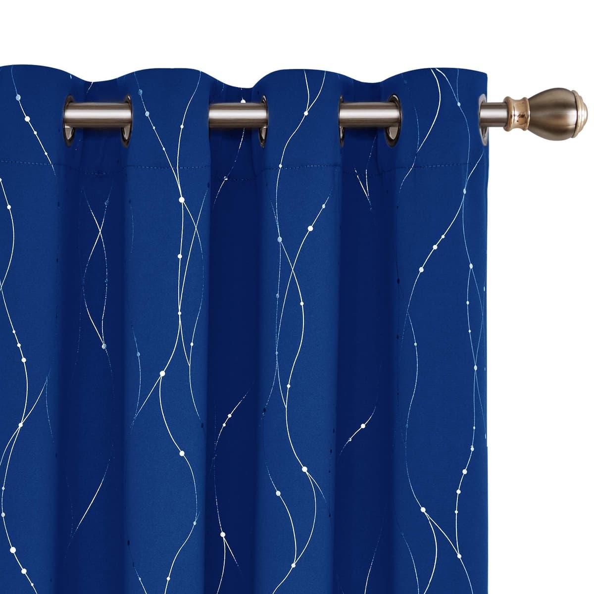 Deconovo Soft Dotted Line Foil Printed Blackout Curtains Thermal Insulated Curtains Eyelet Energy Efficiency Room Darkening Curtains for Bedroom 52 x 72 Inch Light Grey 2 Panels — view 68