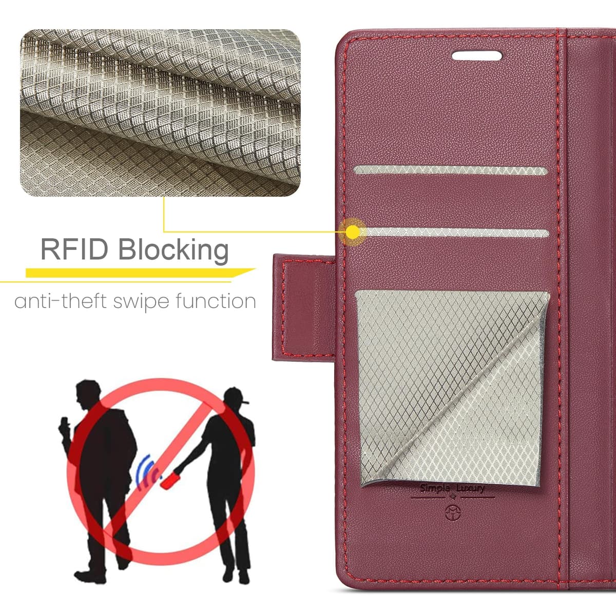 Cover for Google Pixel 10 Pro XL Wallet Case with Card Holder, Kickstand RFID Blocking Magnetic Closure Shockproof Protective PU Leather for Google Pixel 10 Pro XL Flip Case Wallet - Red — view 2