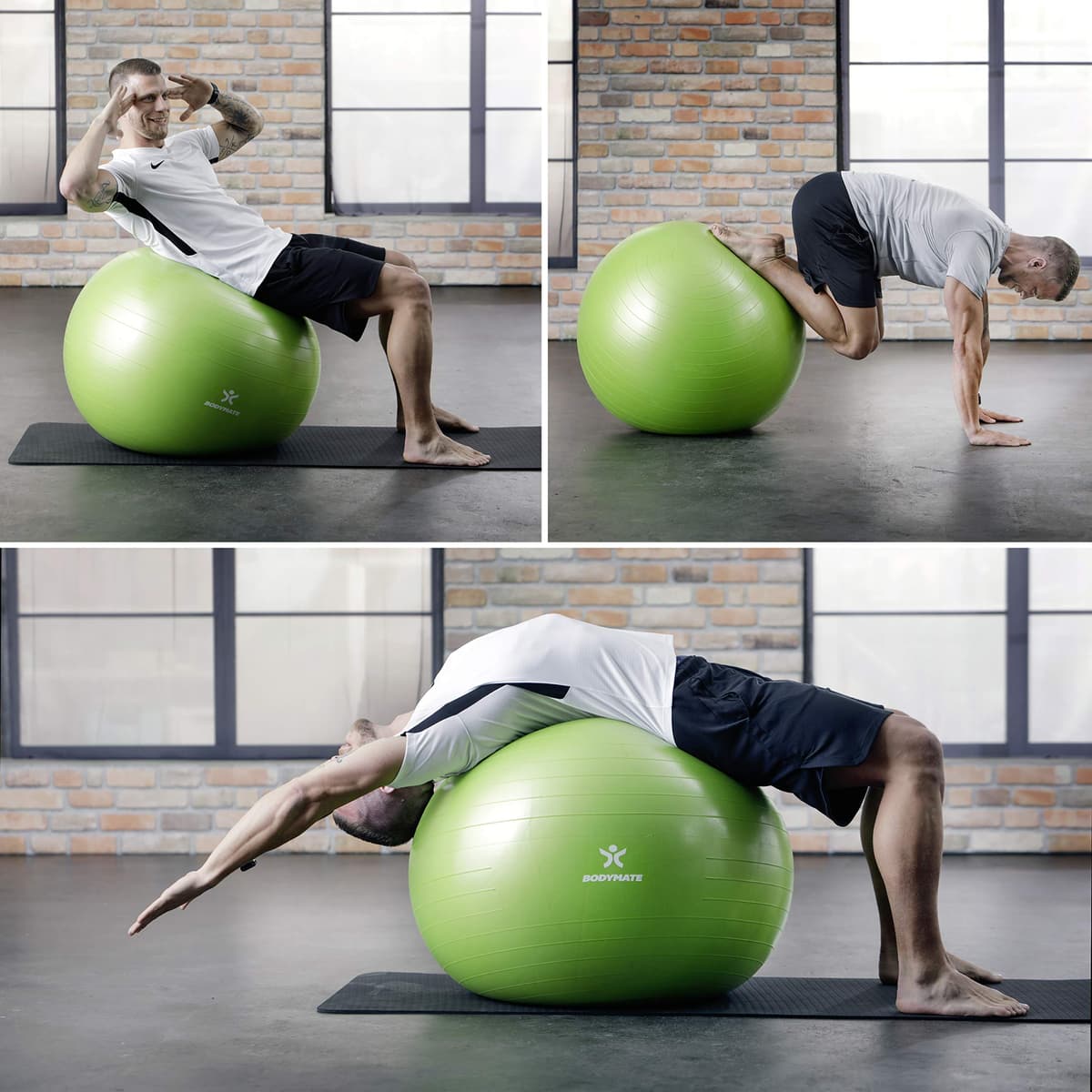 BODYMATE Pelota de Ejercicio para Fitnes con Sistema antirreventones | con bombín | Bola de Yoga Pilates y Ejercicio | Balón para Sentarse | Balon de Ejercicio para Fitness — view 6