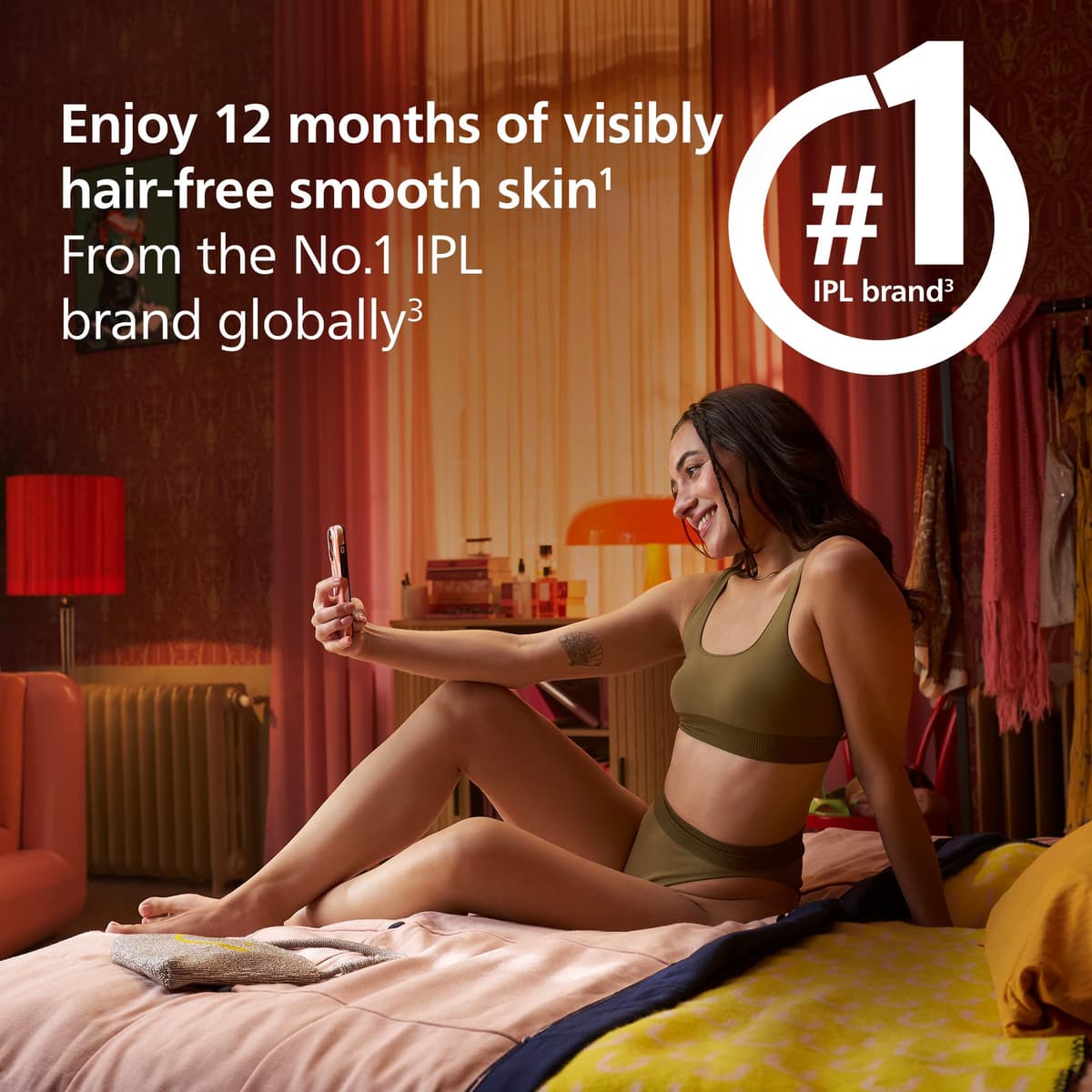 Philips Lumea 7000 Series, IPL Hair Removal Device, Laser Hair Removal Alternative, with Satin Compact Pen Trimmer, 3 Attachments for Body, Face and Bikini, Model BRI923/00 — view 2