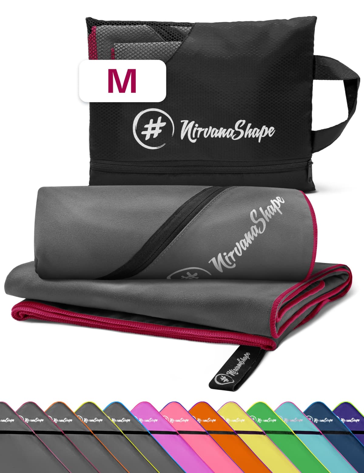 NirvanaShape Toallas de Microfibra | Absorbentes, Ligeras, de Secado rápido | Toallas de baño, Toalla de Viaje, Toallas Deportivas | Ideales para Viajar, IR al Gimnasio, la Playa, Practicar Yoga — view 75