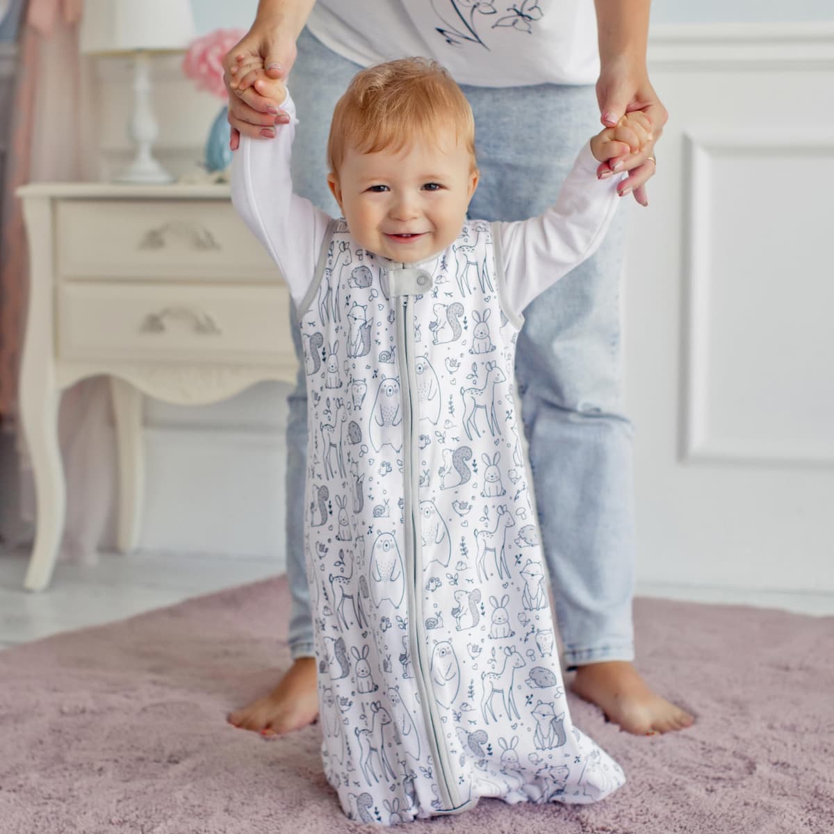 Mama Cheetah Baby Sleep Sack 1.0 TOG, Organic Cotton Baby Wearable Blanket with Two-Way Zipper, Swaddle Transition Sleeping Bag, All-Season Sleep Sack for Infant Toddler Boy Girl, 24-48 Months, 1-Pack — view 3