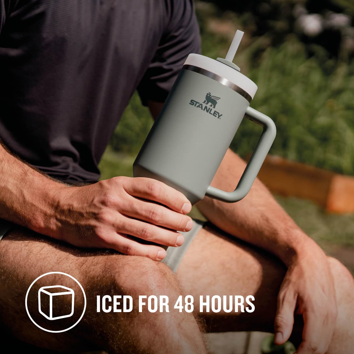 STANLEY 1913 Quencher H2.0 Flowstate Tumbler 1.2L – Cold for 11 Hours – Iced for 48 Hours – Metal Water Bottle with Straw, Handle and Lid – Dishwasher Safe – Travel Mug for Cold Drinks – Shale — view 4