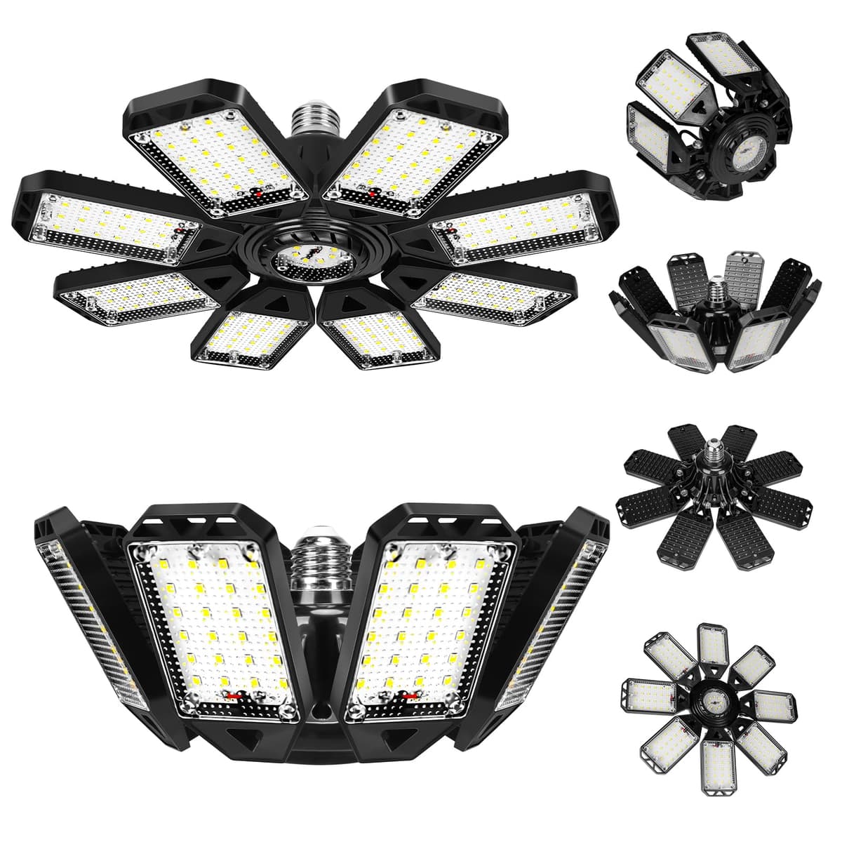 LED Garage Lights Bulb 2 Pack 180W 18000LM 6500K Led Shop Light with 6 Plus 1 Deformable Panels Basement Barn Ceiling Lights for E26/E27 — view 13