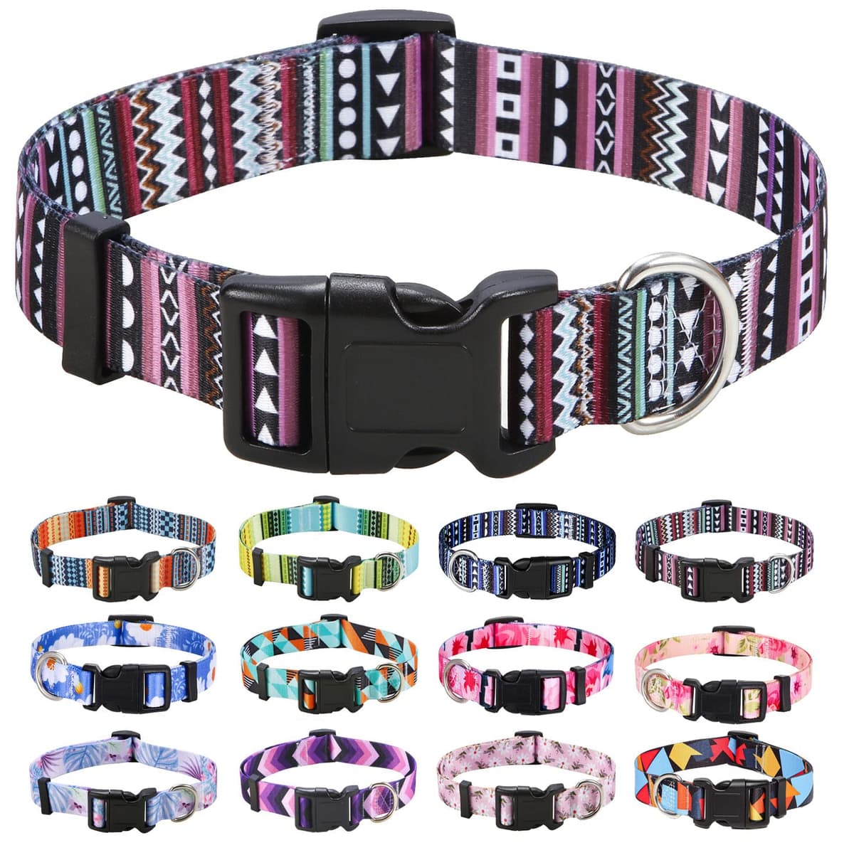 Mihqy Dog Collar for Small Dogs, Cute Small Medium Large Dog Pet Collar, with Floral Patterns, Soft Adjustable for Boy Girl Female Male Puppy Dog Collar(Floral Pink,S) — view 42