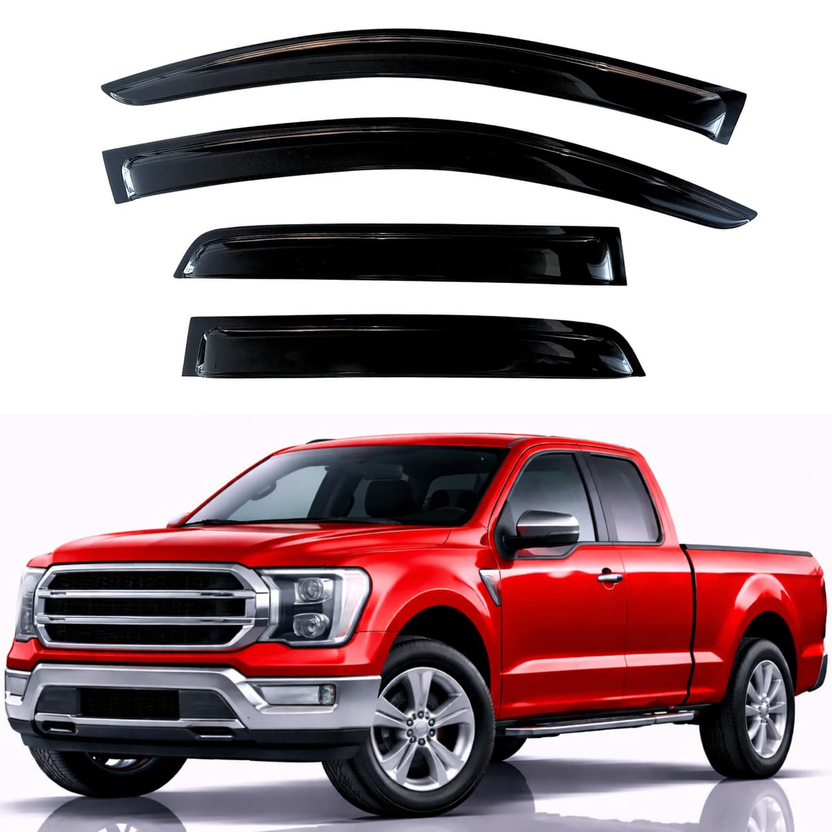 KPY Rain Guards Fit for 2006-2013 Lexus IS250 IS350, Out-Channel Window Visors Vent Wind Deflectors 4PC, Car Accessories for 06-13 Lexus is Series — view 9