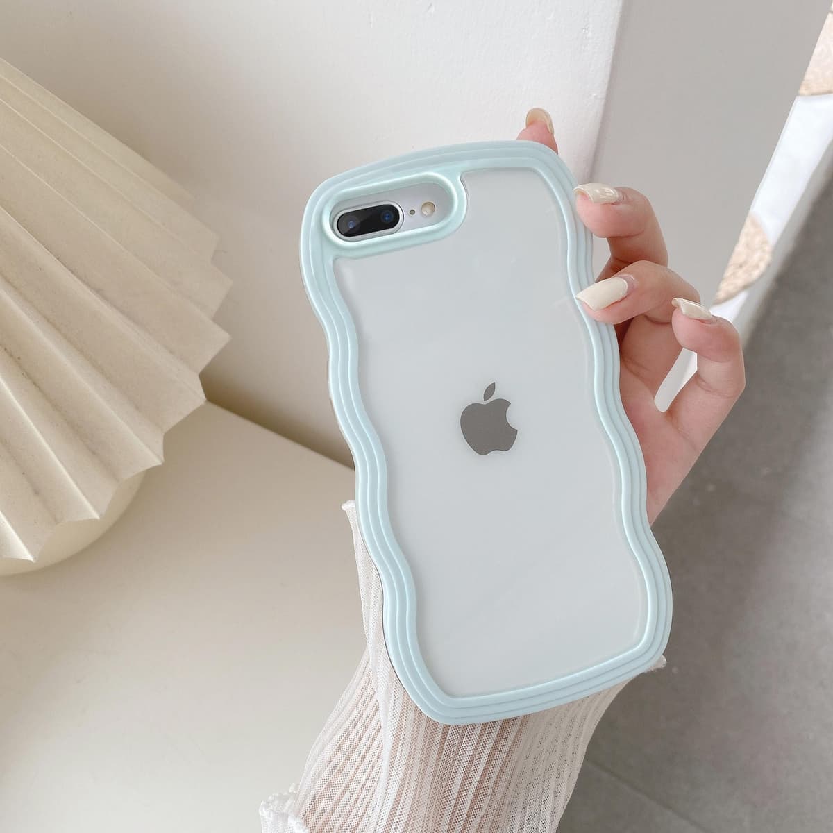 QLTYPRI Compatible with iPhone 11 Case, Cute Curly Wave Frame Clear Case for Girls Women, Transparent Soft Silicone TPU Bumper Shockproof Protective Phone Cover for iPhone 11 - Purple — view 104