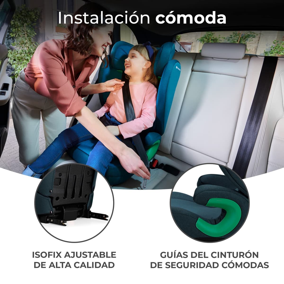 kk Kinderkraft JUNIOR FIX Silla Universal para coche Isofix, I-SIZE, Silla con Cinturón para bebés y niños, Grupo 2/3, de 15 a 36 kg, Azul — view 5