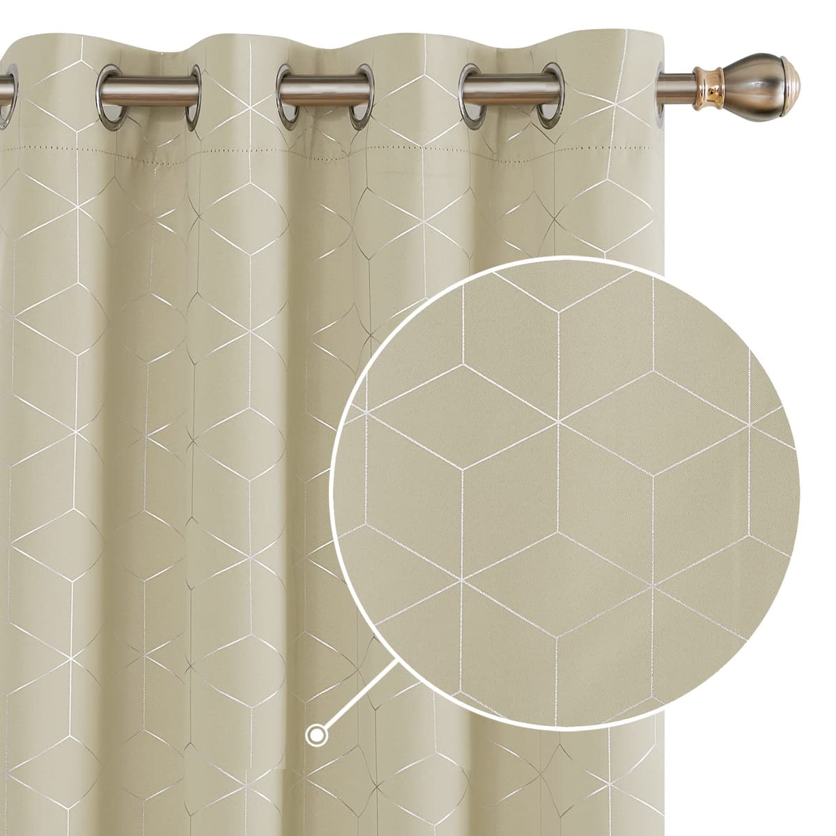 Deconovo Blackout Curtains, Modern Sky Blue Curtains for Living Room, Thermal Curtains, Ring Top Curtains, Noise Isolating, 46" W x 72" H, Set of 2 — view 23