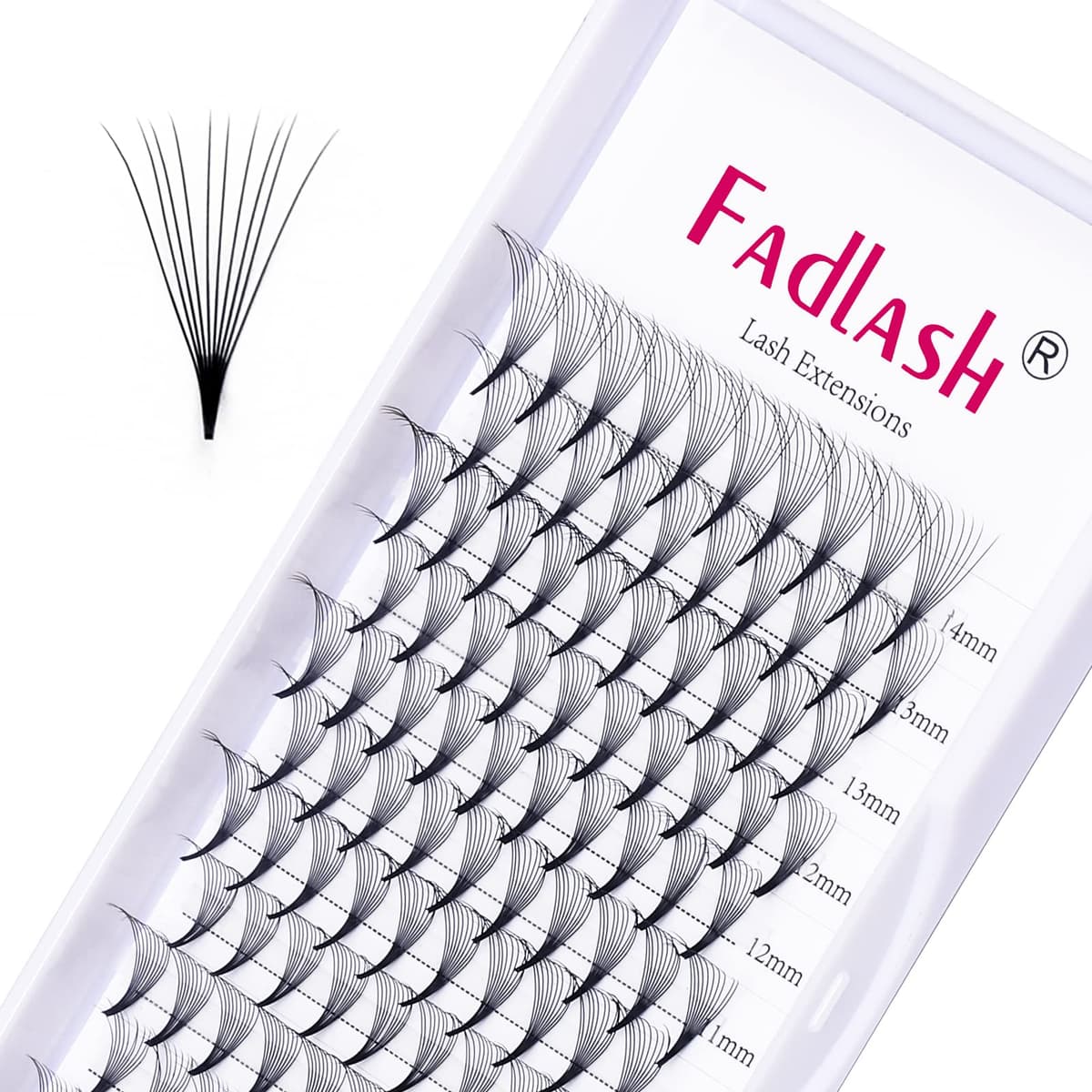 Russian Volume Lashes 16D 0.07 C Curl Mix Tray - Premade Fan Lashes (8-14mm) — view 22